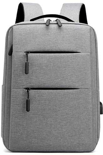 Kommodum - Zaino Porta PC Uomo Donna Borsa Laptop per PC Portatile Zaino Porta Computer Custodia Notebook con ricarica USB Colore Grigio