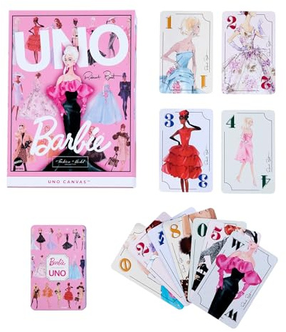 UNO Barbie Fashion Model Collection 65th Anniversary Card Game, Limited Edition, 112 Cards, Ages 7+, HYH43
