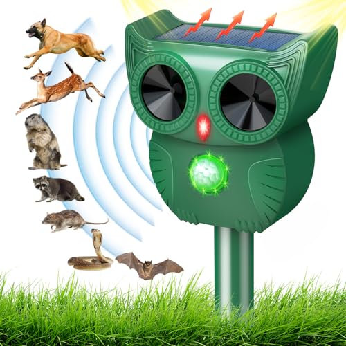 Ultrasonic Cat Repellent, Cat Repellent for Gardens uk with 5 Modes and Waterproof Cat Repellent for Garden, Yard, Squirrels, Cats Rats Control