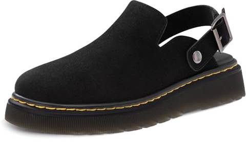 Athlefit Women's Clogs Shoes with Back Strap Comfortable Latex Footbed Slip-On Adjustable Slingback Mules Zapatos para Mujer Black