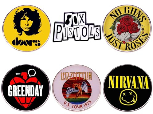 TYXHXTF 6 Pezzi Smaltato Pin, Spille Smaltate, Rock Smaltato Pin, per Fans Accessori Regalo