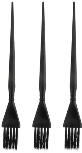 Healifty Pennelli per Tintura Chioma in PC Nero Uso Confortevole Applicazione Uniforme e Set da 3 per Salone Professionale e Fai da Te Colore Casuale
