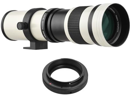 Sanfoelek Camera MF Super Telephoto Zoom Lens F8.3-16 420-800mm T Mount with Adapter Ring Universal 14 Thread Replacement for Canon EF-Mount Cameras EOS 80D 77D 70D 60D 60Da 50D 7D 6D 5D T7i T7s T6s T