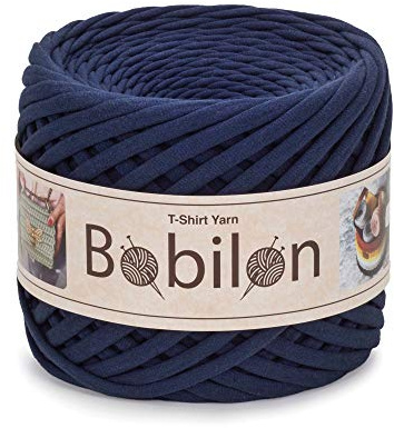 Bobilon Tshirt Yarn for Crochet, Cotton Fabric 7-9 mm, Blue Sapphire | Premium t-shirt yarn from primary new cotton fabric. 7-9 mm is perfect for crochet baskets, bags, rugs, poufs