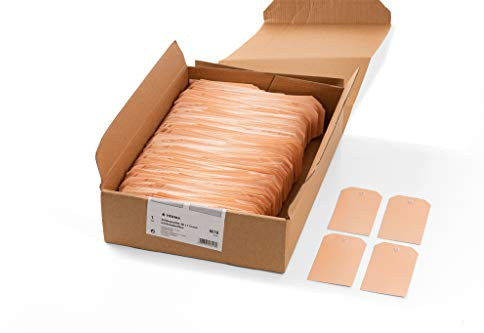 HERMA 6018 hängande prislappar stora (60 x 113 mm, kartong, fasade hörn) presentetiketter/hängetiketter med plastögla, 1 000 papperslappar, brun