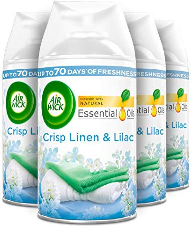 Air Wick Freshmatic Max Air Freshener Refill, 250 ml - Crisp Linen and Lilac, Pack of 4