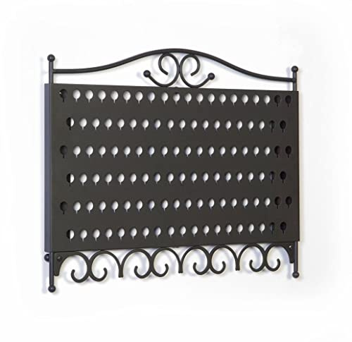 Mango Steam Organisateur de Cintre d'affichage de Placard/Penderie Fixé au mur Pour Bijoux et Boucles d'oreilles Avec Crochets Pour Colliers, Bracelets, Accessoires - Noir