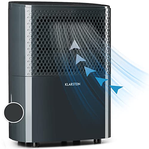KLARSTEIN DryFy - Déshumidificateur silencieux, Réglage Niveau d'humidité, Minuterie, Puissance 240W, Réservoir d'eau de 1,8L, Pièces de 15-20 m² (jusqu'à 100 m³), 40 DB, 10 L/24h - Anthracite