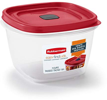 Rubbermaid 2030330 Easy-Find Lid Food Storage Container, Plastic, Red