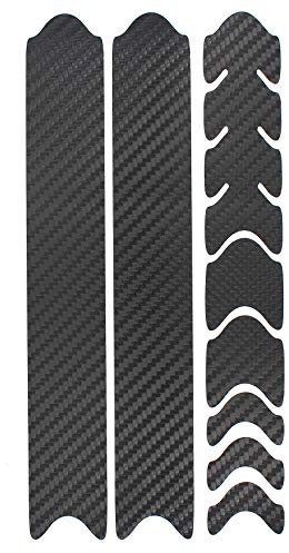 AlphaShield Fahrrad Rahmenschutz Kettenstreben Schutz Folie Aufkleber Rahmen Schutz Carbon MTB BMX Lackschutz Folie K099 (Carbon Schwarz)