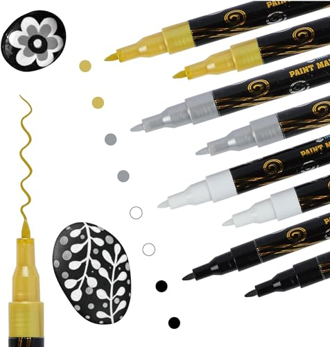 INK LAB Pennarelli a Vernice Acrilica Pittura Arte Pennarello Set Pennarelli Acrilici Permanente per Roccia Ceramica Tela Legno Carta Vetro Metallo 0.7mm (15 Colori)