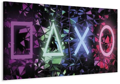 murando - Wandbilder Gaming Zimmer XXL 135x45 cm 1 tlg Vlies Leinwandbild Leinwand Bilder Wand Deko Bilder Wohnzimmer Bild Schlafzimmer Groß - Gamer Jugendzimmer für Gamers Spielkonsole i-A-0203-b-a