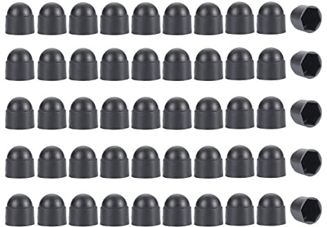50Pcs Hex Nut Cover,M6*10 * 14 Bolt Dome Caps Covers,Plastic Dome Bolt Nut Protection Caps Cover for Bolts,Hex Hexagon Screws