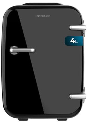 Cecotec Mini Frigorifero Bolero MiniCooling 4L Habana Black, 12V-220V, Compatibile con auto e roulotte, Funzione di raffreddamento e riscaldamento, Intervallo di temperatura 5-65°C, Trasporto facile