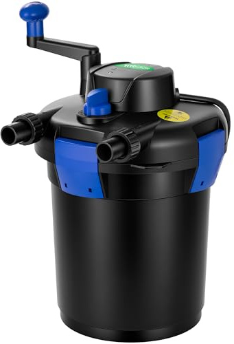 VIVOGROW Bio Pressure Pond Filter, with 13W UV-C Light, 1050 GPH Suitable for Koi Ponds up to 500 Gallons or Landscape Pools up to 1050 Gallons