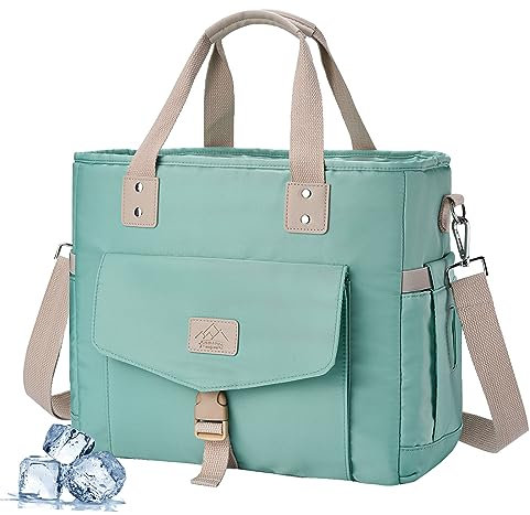 ZUMLLOMA Bolsa Térmica Porta Alimentos para Mujer, 18L Bolsa Isotermica Porta Alimentos Impermeable, Neveras Portatiles para Playa, Bolso Termico Comida para Picnic Exteriores Colegio Trabajo