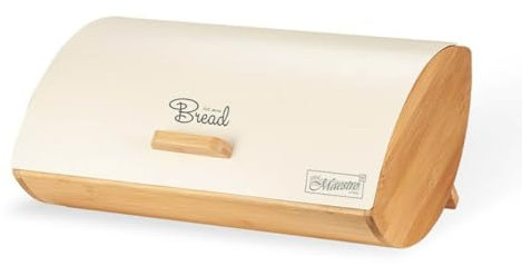 Feel Maestro Panera MR-1775-IVORY Marfil Madera Metal Bambú 25 x 13,3 x 36,5 cm