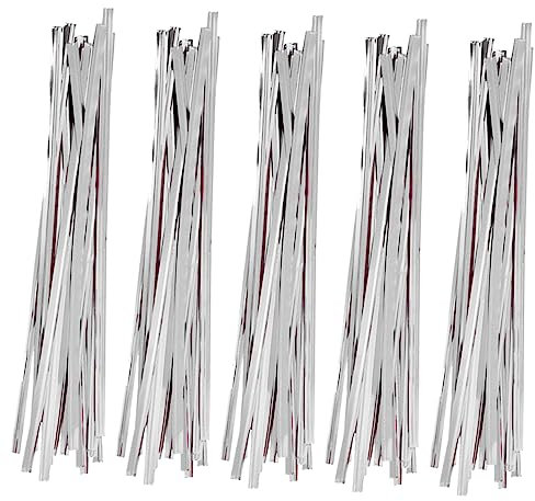 Kisangel 800 Unidades de Cordones de Sellado Plateados Cintas de Embalaje Flexibles para Atar Bolsas de Postre