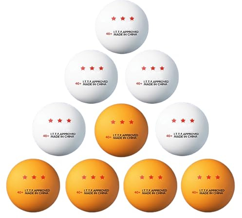 Haodream Lot de 10 balles de ping-pong de rechange 3 étoiles standard pour l'intérieur et l'extérieur Pingpong Table Ball Intérieur Sport Qualité compétition