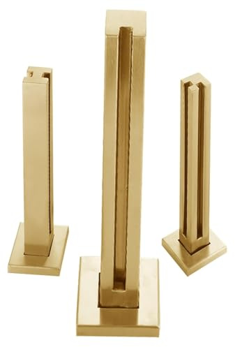 Palo ringhiera in vetro in acciaio inox dorato – Balaustra 85 cm per scale, terrazza, patio e recinzione, elegante e durevole, supporto per pannello in vetro semplice installazione moderna eleganza