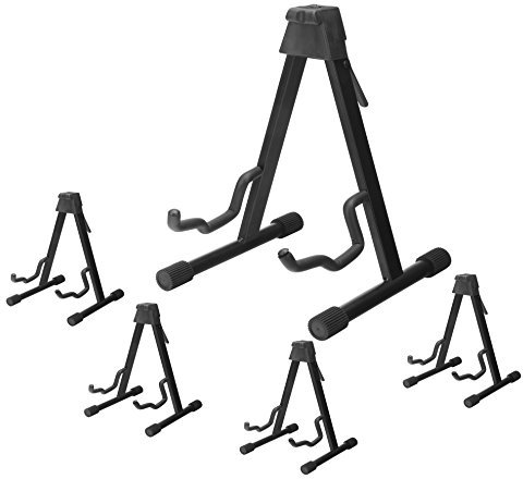 McGrey GS-UNI Universal Kombi-Gitarrenständer (Universalständer, zusammenklappbar, Standfläche 32 x 29cm, gepolsterte Auflagefläche, Gummifüße) Schwarz