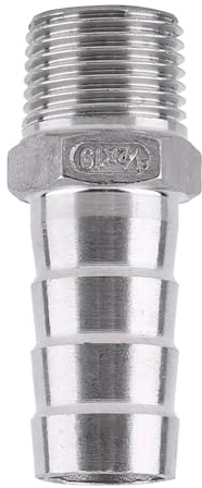 Connettore filettato maschio BSP, connettore filettato maschio in acciaio inossidabile SS304, connettore del tubo dell'acqua connettore spinato del tubo flessibile (1/2 x19mm)