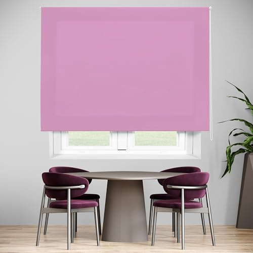 Blindecor Ara, Slät genomskinlig rullstång, lila, 80 x 175 cm (bredd per höjd), Tygstorlek 77 x 170 cm, Fönsterhållare