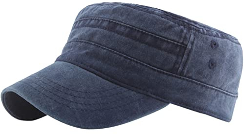 CheChury Cappello Uomo con Visiera Piatta Unisex Militare Hat Cotone Berretto Uomo Cappellini da Baseball Classico Flat Top Traspirante Regolabile Cappellini da Baseball Trucker cap