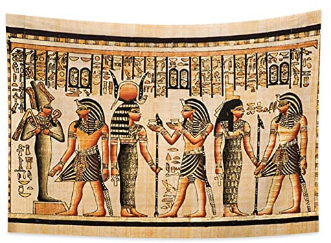 YONGFOTO 100x70cm Antiguo Egipto Tapiz Faraón Dios Osiris Hathor e Isis Símbolo Civilización antigua Colgar en la pared Tapices para casa Decoración mural Manteles Manta