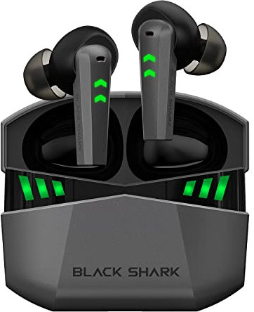 Black Shark Écouteurs sans fil avec latence ultra faible de 35 ms, écouteurs avec son premium, Bluetooth 5.2, 4 microphones hyperclairs, étanche IPX5, temps de jeu de 20 h