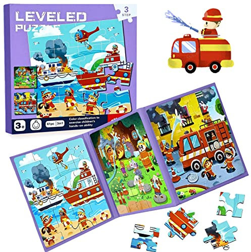 Kinderpuzzle,Magnet Puzzle,Tier Puzzle für Kinder,Reisespiele Kinder ab 3 Pädagogisches Puzzles,Pädagogisches Spielzeug,Lernspielzeug für Kinder 3 4 5 Jahren(Brandschutz)