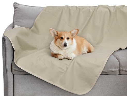 Pawsee Manta Impermeable Refrescante para Perros, Funda Impermeable Reversible, Protector de Muebles, Lavable, A Prueba de Fugas, Cómodo, 150 x 130 cm, Topo
