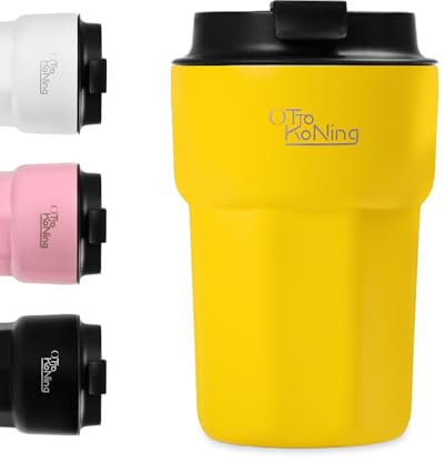 Thermobecher 350ml, kaffeebecher to go mit auslaufsicherem Deckel, wiederverwendbare Kaffeetassen für die Reise, Edelstahl-Kaffeetasse für heißes und kaltes Kaffeewasser und Tee