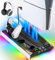 Soporte para PS5/Pro/Slim y Refrigeración para PS 5 Disc & Digital, Cargador para PS5 & Edge Mando, Ventilador Playstation 5 de 3 Velociadades 3 USB HUB