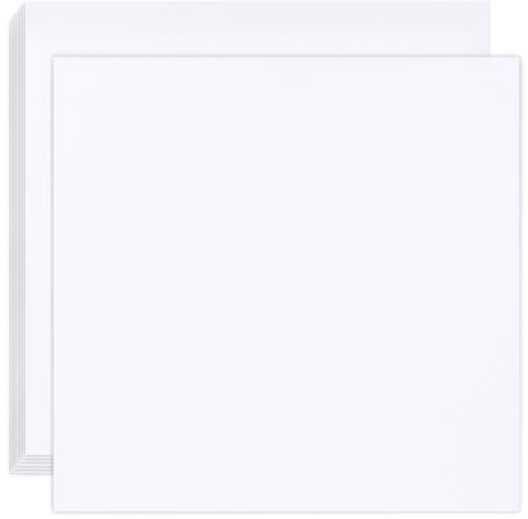 Koogel Weißer Karton, 30,5 x 30,5 cm, 25 Blatt, 29,9 kg, weißes Bastelpapier für Einladungen, Kartenherstellung, Basteln, Scrapbooking, Fotoalben, Schulbedarf