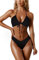 RXRXCOCO Sexy Brazilian Bikini Damen Set Triangel String Oberteil Bikini Set Tanga Bademode Schwarz Size XL