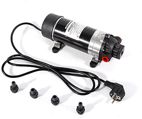 220V självsugande tryckförskjutningspump, membranvattenpump självsugande högtryckspump Mini membranpump för jordbruk, husvattenarbete Boosterpump dränkbar automatisk vattenpump Sel