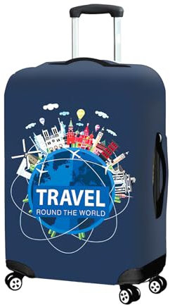 Pinsheng Elastisch Reise Kofferhülle 18-32 Zoll Waschbar Kofferschutzhülle Gepäck Cover Reisekoffer Hülle Schutzhülle mit Band für Koffer (M(22-24 Zoll))