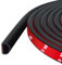 Weather Stripping Door Seal Self Adhesive Weather Strip Silicone D Shaped Sealing Strip for Door/Window Frame, 6m Length, Black Color (9mm W × 8mm T)