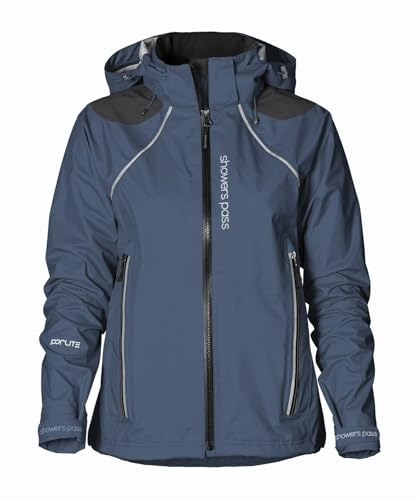 Showers Pass Women's Refuge Rain Jacket - Premium 3-Layer Waterproof Breathable Shell - For Outdoor Activities - Apline Blue SM