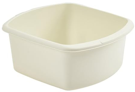 Small Washing Up Bowl Rectangular 7L Dish Washing Washtub Durable Plastic Cream Kitchen Sink Basin Cutlery Tidy