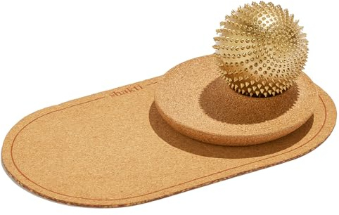 ShaktiMat [L'original depuis 2007] Balle de massage Acupression - Massage pieds, mains, cou, mollets - Anti-stress - Fabrication éthique - Avec tapis en liège naturel