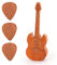 Guitar Pick Box, Wooden Guitar Pick Holder with 3pcs Guitar Picks Exquisite Plectrum Case Guitar Shaped Guitar Pick Rack Acoustic Guitar Pick Storage Container for Guitar Players Lovers Gift