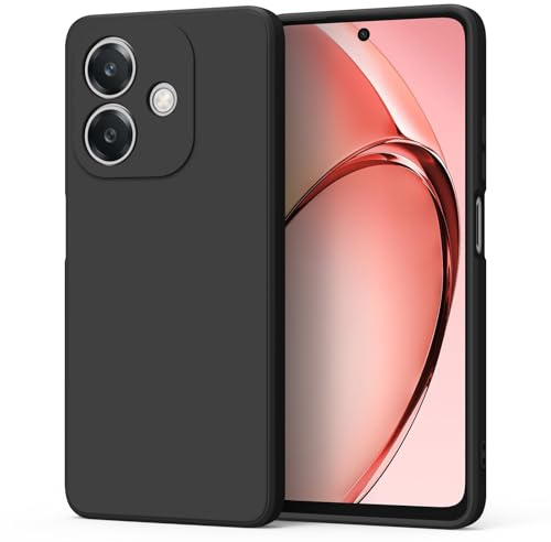YLK Cover per OPPO A40/ A40m/ A60 5G, Custodia in Silicone Liquido Ultra Sottile con Fodera in Morbido Panno in Microfibra, Protezione Cover per OPPO A60 5G (Nero)