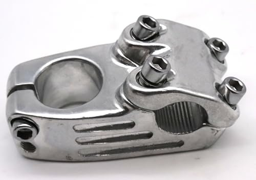 Attacchi manubrio per bicicletta in alluminio, attacco manubrio BMX 40mm, morsetto 22,2 mm/28,6 mm, bici Freestyle/Dirtjump nero/argento (argento)