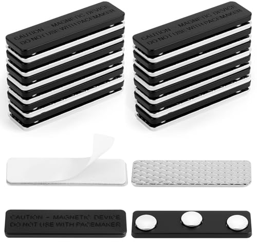 Flintronic 12PCS Magnetic Strip for Window Fly Screen, Self-Adhesive Magnets Set Fixing, Punch-Free Magnetic Strips Clip, Strong Magnetic Clips for Door Curtains, Insect Net, Mesh Curtains (45 x 13mm)