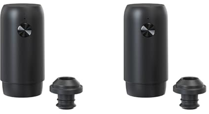 Bzocio 2X Pompa Elettrica Salva-Vino con Tappi per Vino Sottovuoto, Conserva-Vino Mantiene Il Vino Fresco Fino A 10 Giorni, Ricaricabile Tramite USB