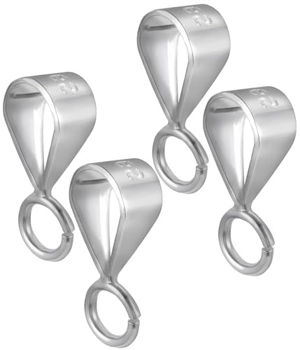 4 Piezas Colgante Conector Enganche, Mcierres Deslizantes de Plata de Ley 925 para Joyas, Clip de Cierre de Colgante, Adecuado para Collares, Colgantes, Perlas y Piedras Preciosas(A-4)