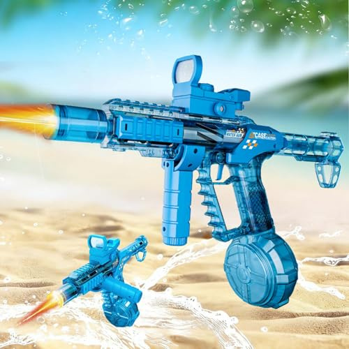 2026 New Electric Water Guns, Water Guns Powerful Long Distance, 320ML Big Water Gun Long Range, Water Guns for With LED Lights, Water Pistols for Kids Adults,Summer Pool Beach Party Toys (Blue)