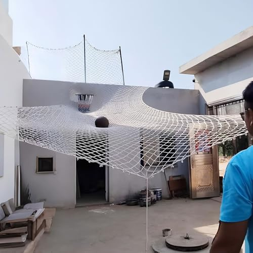 Filet De Retour De Panier De Basket-Ball, Net De Protection De Terrain avec Filets De Réception pour Panier D'entraînement Au Tir Extérieur, Filet De Sécurité en Corde(1x7m(3.2x22.9ft))